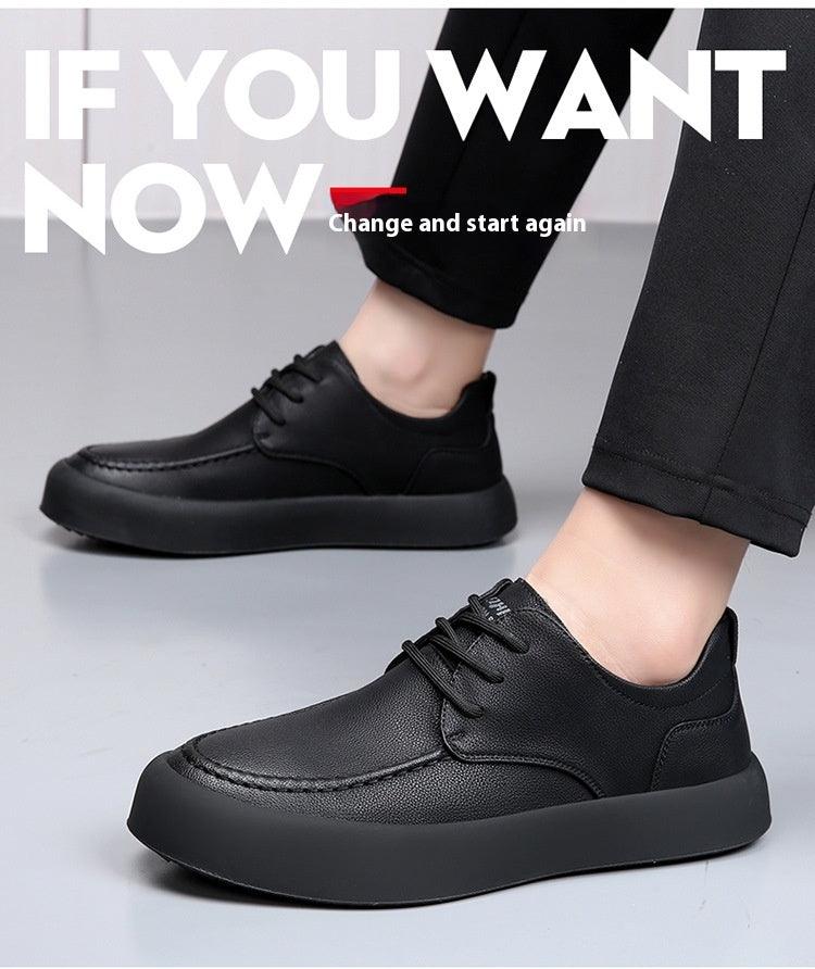 Breathable All-match Work Shoes Men's Leather Soft Bottom Casual Shoes - Hipster Collections