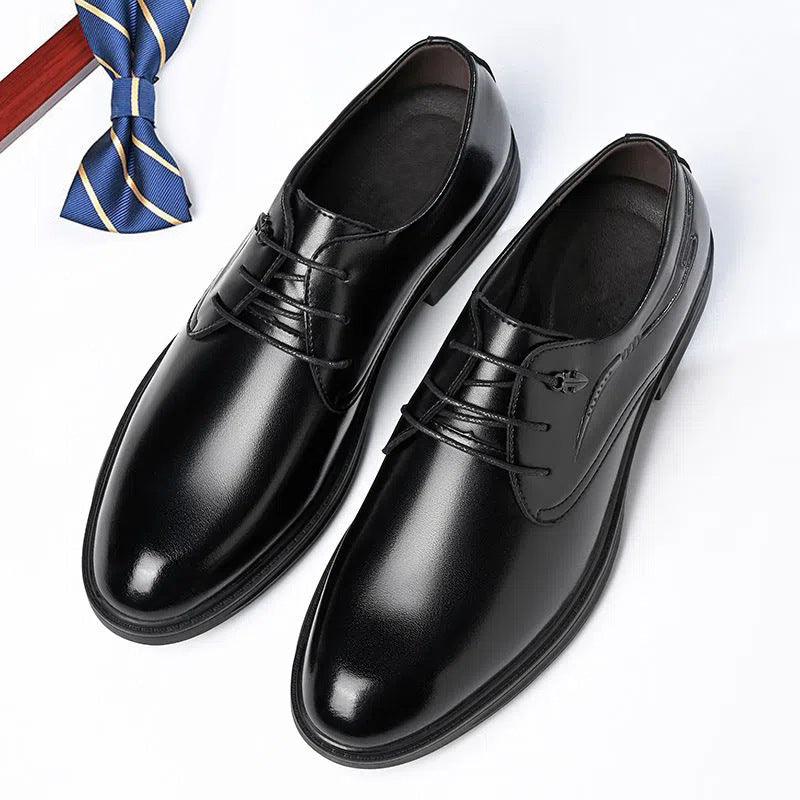 Men's Business Leather Shoes Men's Black Casual Genuine Cowhide Formal Wear Korean Fashion Shoes - Hipster Collections