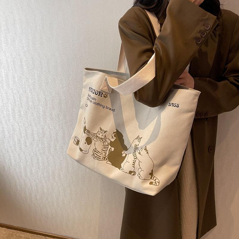 Leisure Commute Large Capacity Women's Canvas Shoulder Bag - Hipster Collections