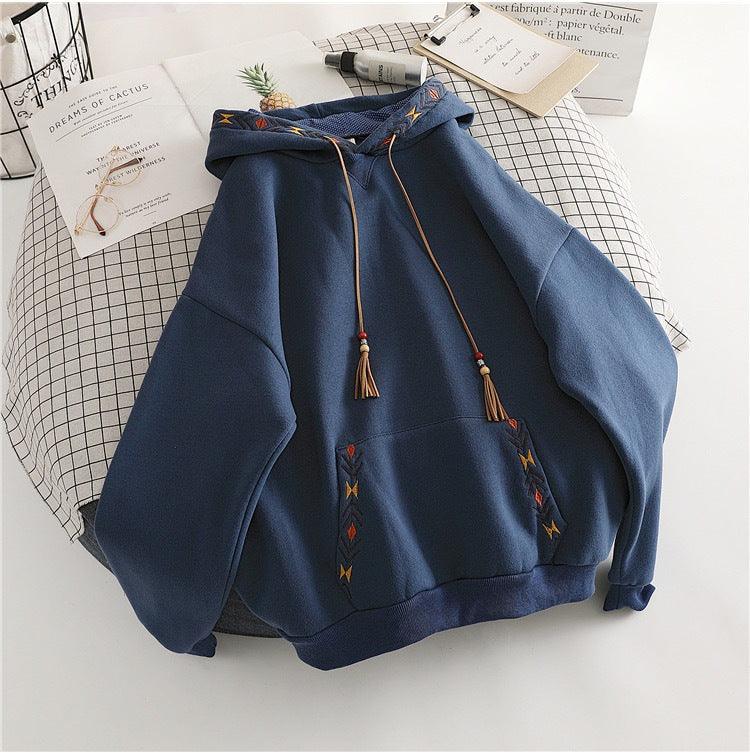 Hooded Korean Style Loose All-matching Top - Hipster Collections