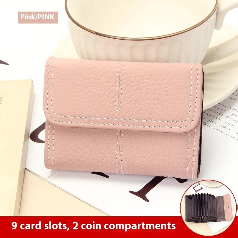 Large Capacity Women's Certificate Holder First Layer Cowhide Card Holder Wallet - Hipster Collections