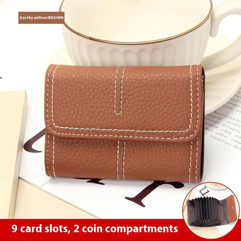 Large Capacity Women's Certificate Holder First Layer Cowhide Card Holder Wallet - Hipster Collections