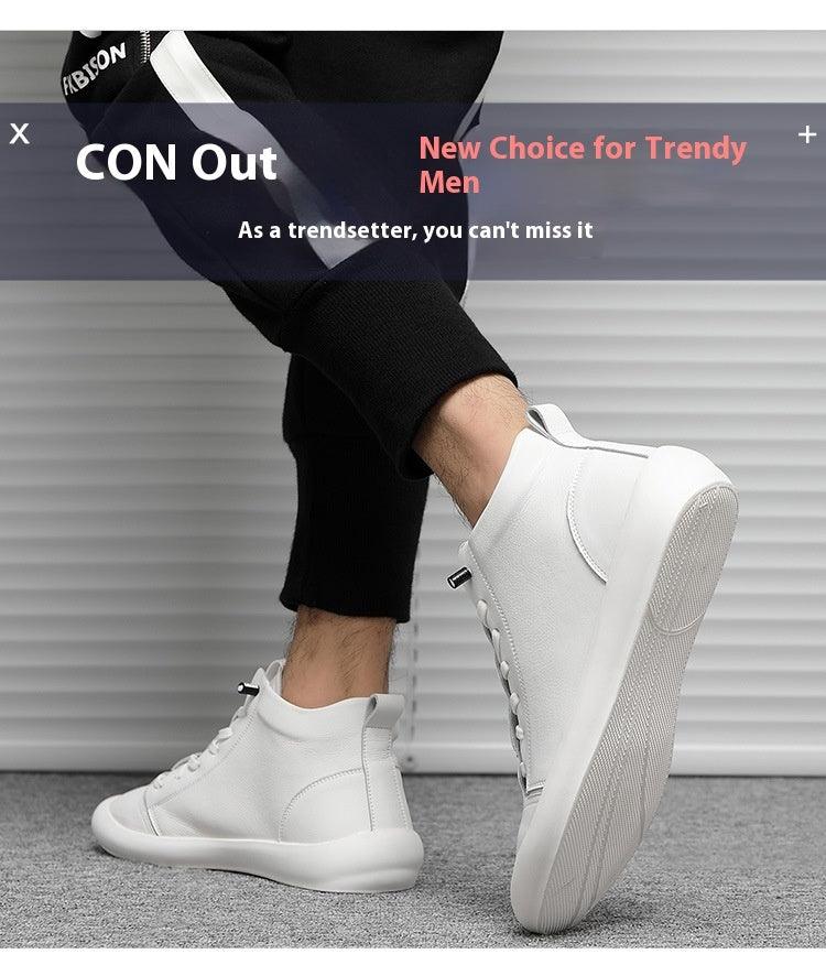 Men's Leather High-top Casual Ankle Boots - Hipster Collections