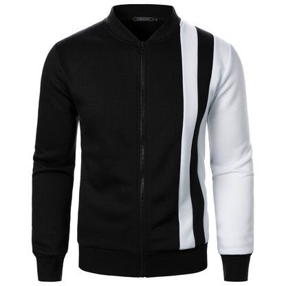 Zipped Stand Collar Multicolor Hoodie Casual Jacket - Hipster Collections