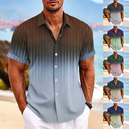 Lapel Button Short-sleeved Shirt - Hipster Collections