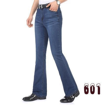 Men's Flared Pants Elastic Denim