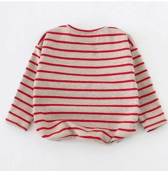 Fashion Striped Print Kids Baby Girls Clothes Cotton Long Sleeve T Shirts