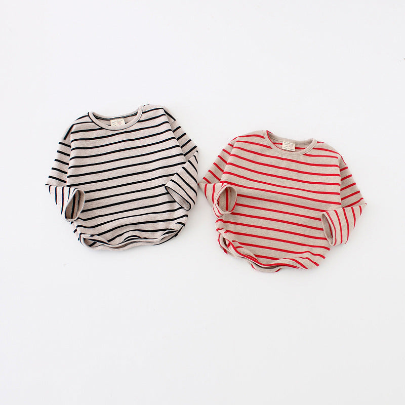 Fashion Striped Print Kids Baby Girls Clothes Cotton Long Sleeve T Shirts