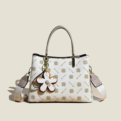 Tote Bag With Flower Pendant For Women - Hipster Collections