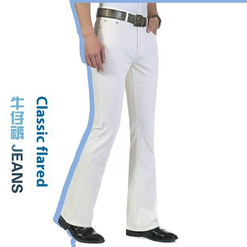 Men's Flared Pants Elastic Denim