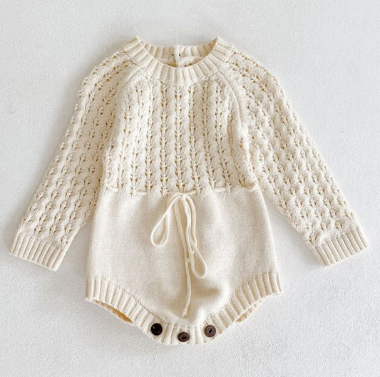 Girl Baby Knitted Hollow Waist Girdle Long Sleeves Harpy Dress Triangle - Hipster Collections