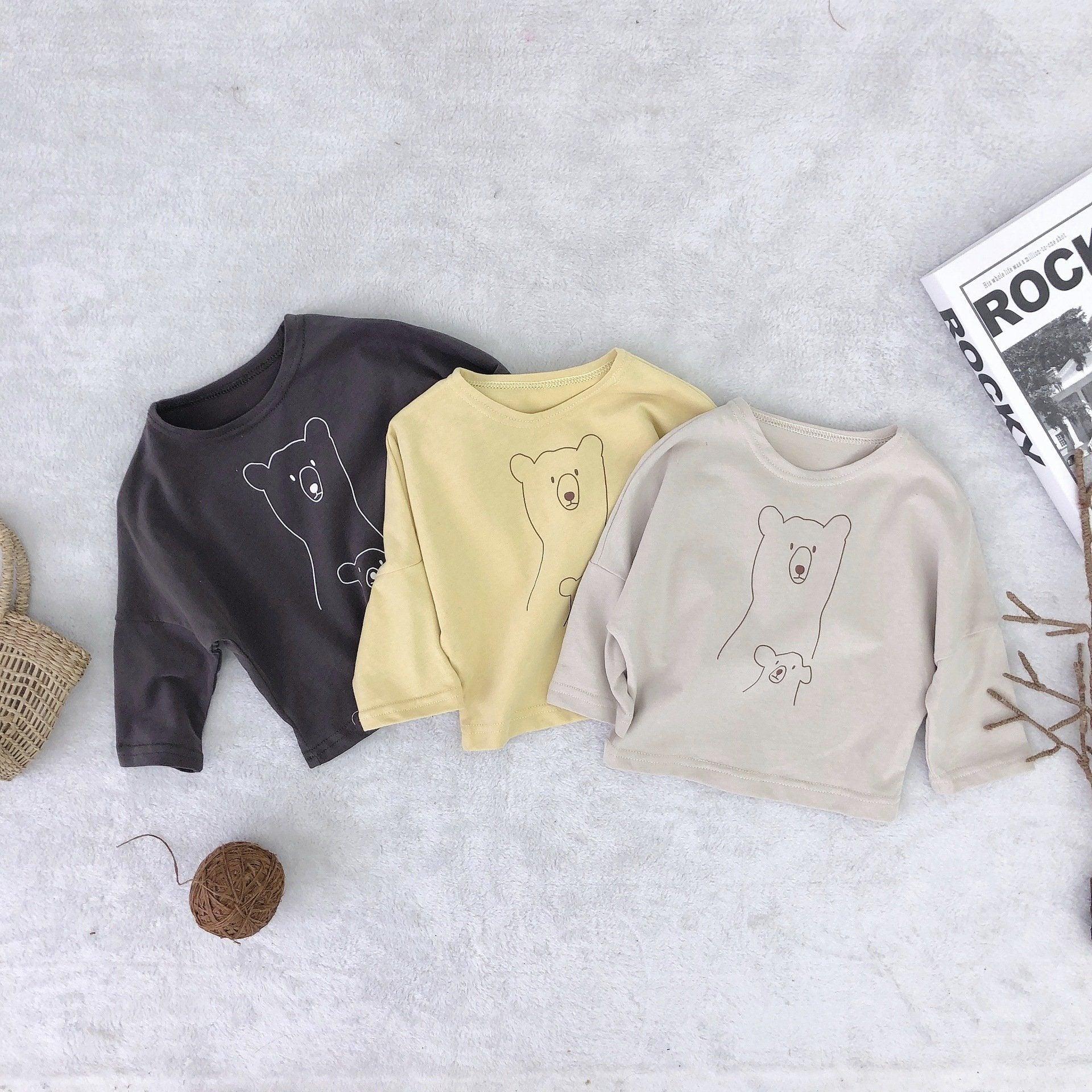 Bear print jacket in solid color - Hipster Collections
