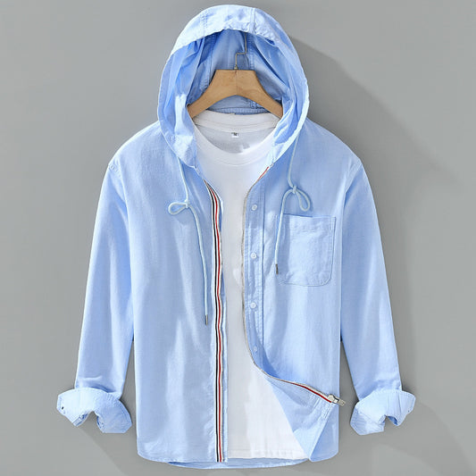 Cotton Hooded Shirt Coat American Casual Men - Hipster Collections