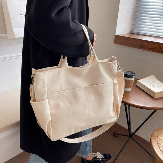 Women's Autumn Capacity Retro Simple Canvas Bag - Hipster Collections