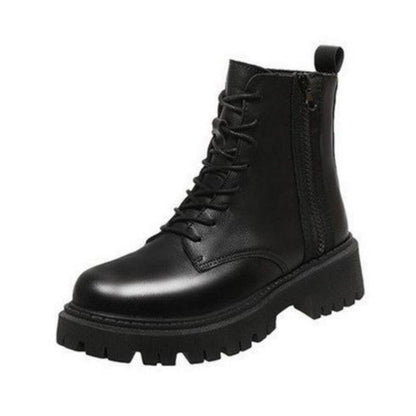 Velvet Motorcycle Girl Short Boots - Hipster Collections