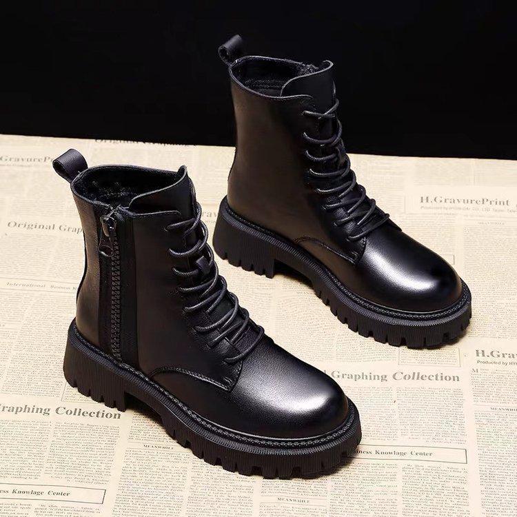 Velvet Motorcycle Girl Short Boots - Hipster Collections