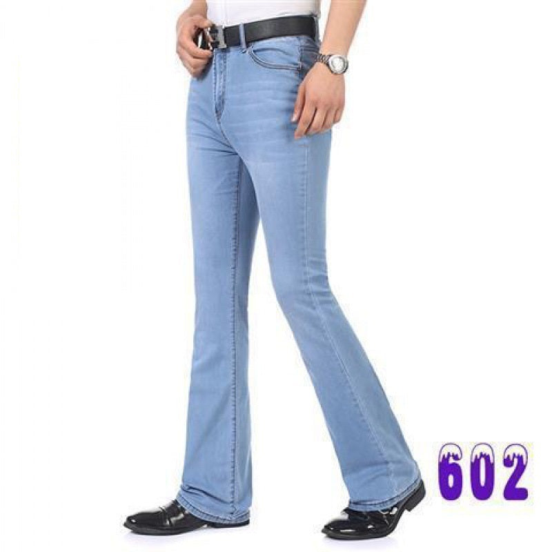 Men's Flared Pants Elastic Denim