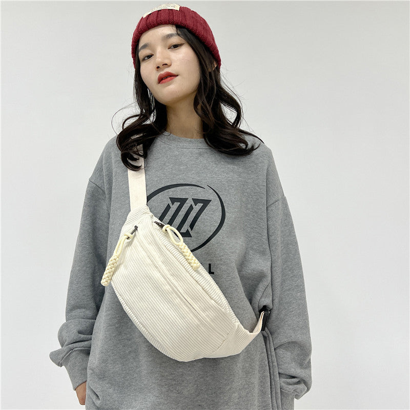 Women's Leisure Corduroy Lazy Corduroy Waist Bag - Hipster Collections