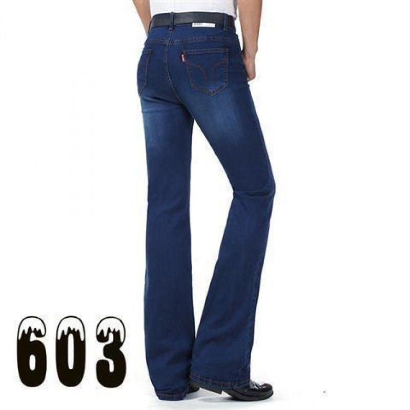 Men's Flared Pants Elastic Denim