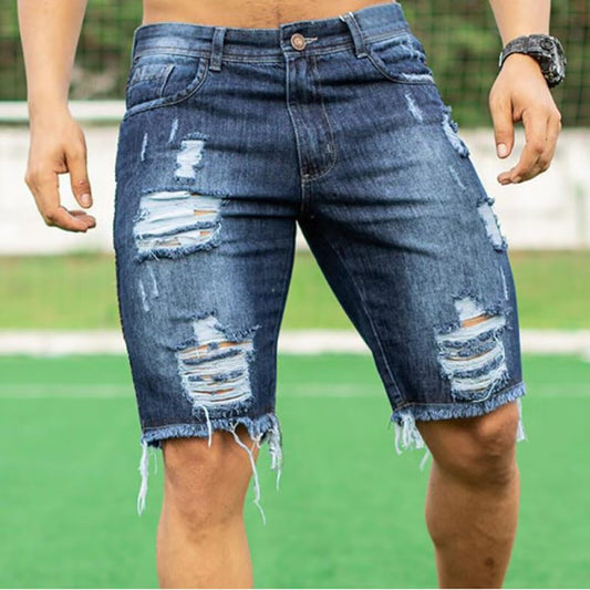 European And American Slim Fit Fashion Jeans Shorts - Hipster Collections