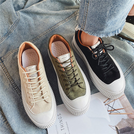 Hong Kong Style Thick Bottom Height Increasing Canvas Shoes