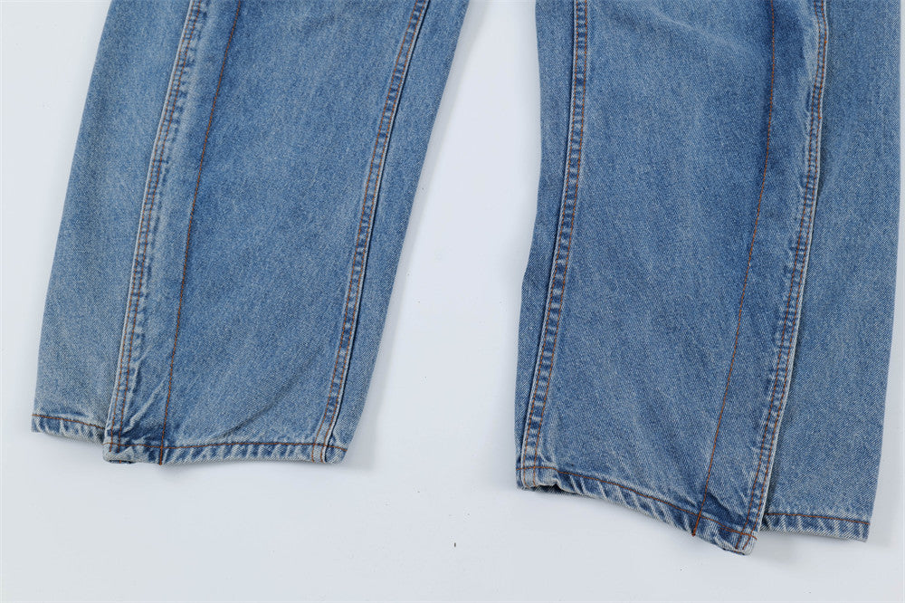 Men's American High Street Retro Washed Jeans