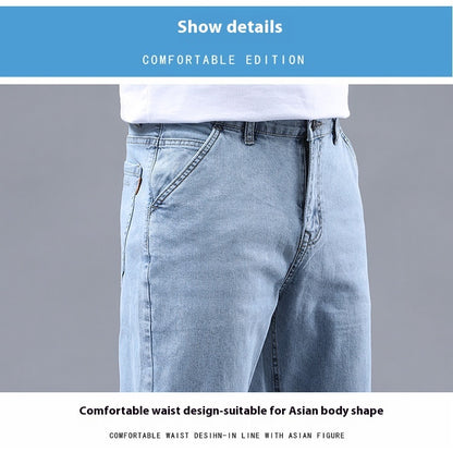 Men's Slim Fit Cropped Casual Light-colored Jeans