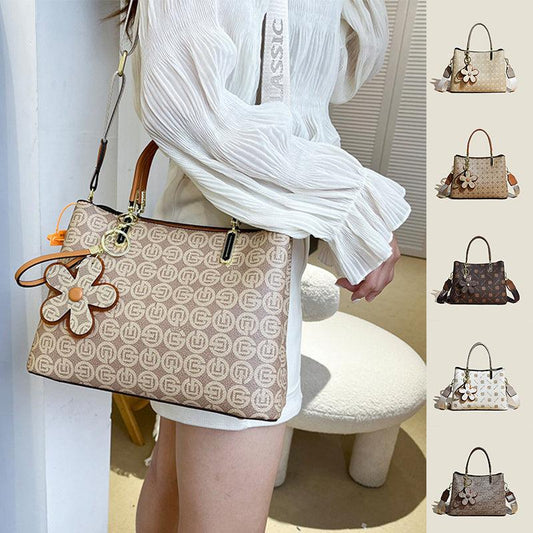 Tote Bag With Flower Pendant For Women - Hipster Collections