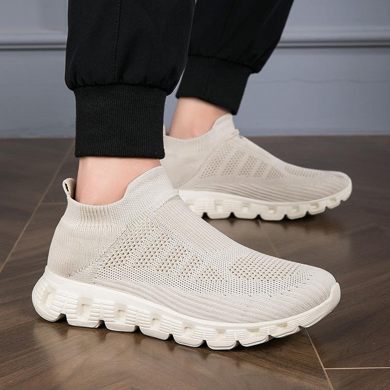 Casual Solid Color Flying Woven Sports Shoes Men Lightweight Breathable Mesh Shoes Summer Sneakers - Hipster Collections