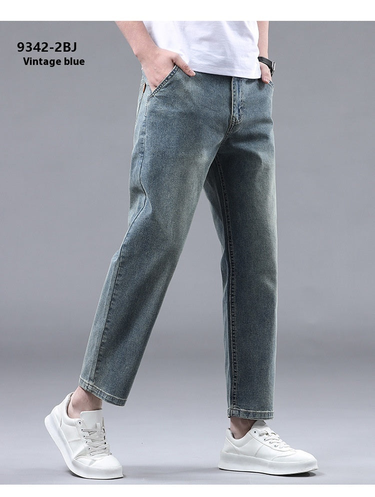 Men's Slim Fit Cropped Casual Light-colored Jeans