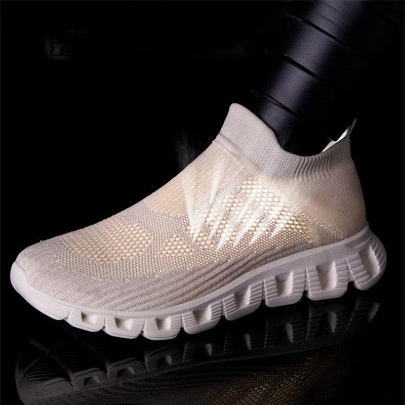 Casual Solid Color Flying Woven Sports Shoes Men Lightweight Breathable Mesh Shoes Summer Sneakers - Hipster Collections