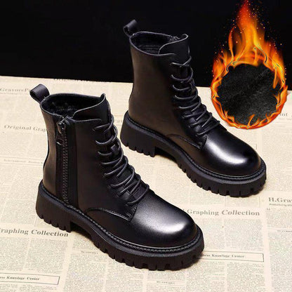 Velvet Motorcycle Girl Short Boots - Hipster Collections