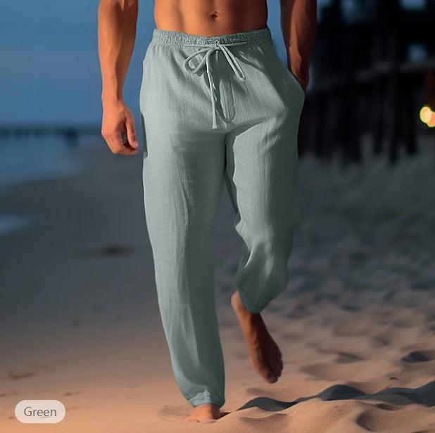 Beach Pants Drawstring Elastic Waist Straight Flat Comfortable Transparent - Hipster Collections