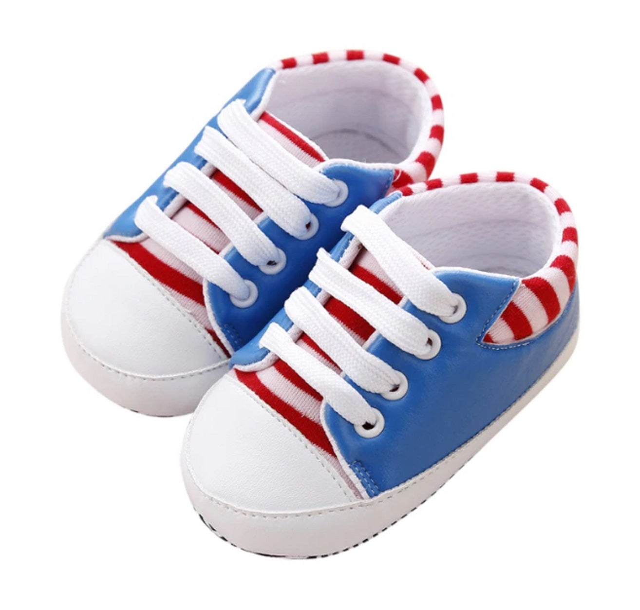 Unisex Cotton Cartoon Baby Toddler Shoes With Lace-up Canvas Shoes