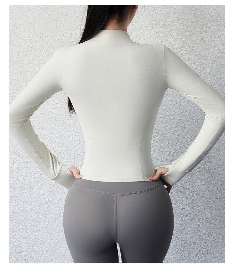 Women's Yoga Clothes Brushed Slim Fit Sports Long-sleeved Jacket - Hipster Collections