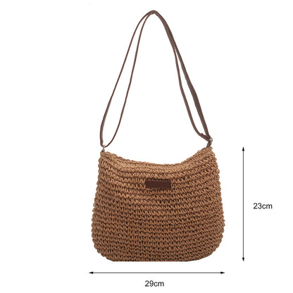 Niche Design Vacation Straw Tote Bag - Hipster Collections