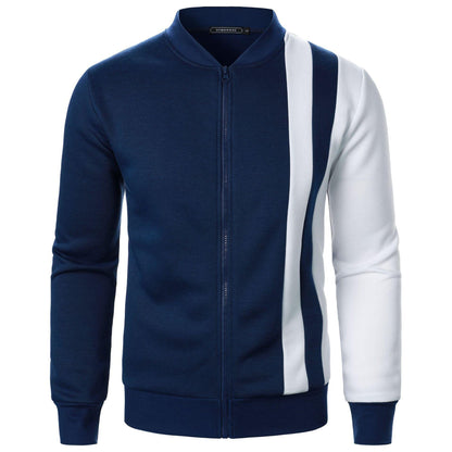 Zipped Stand Collar Multicolor Hoodie Casual Jacket - Hipster Collections