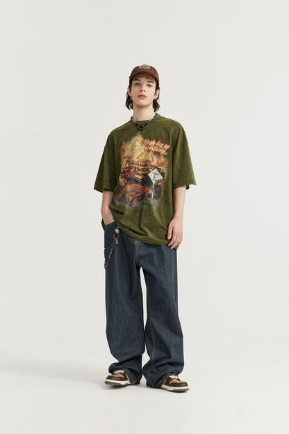 Summer Primary Color Loose Street Wide Leg Jeans - Hipster Collections