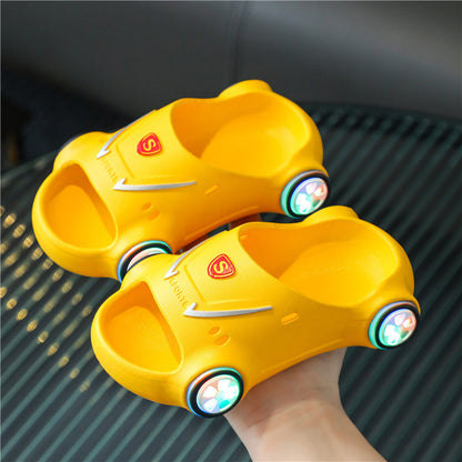 Unisex Kids Glowing Slippers Cartoon Car Sandals