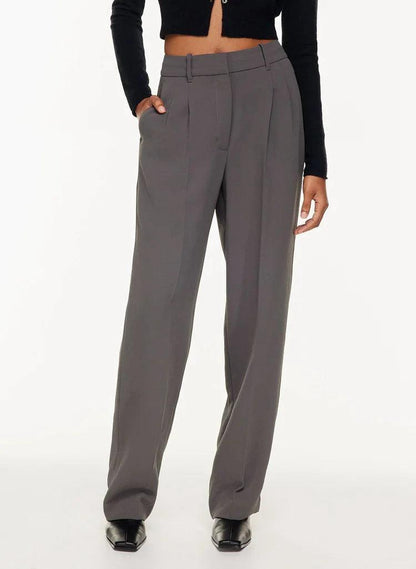 High Waist Straight Trousers With Pockets Wide Leg Casual Pants For Women - Hipster Collections
