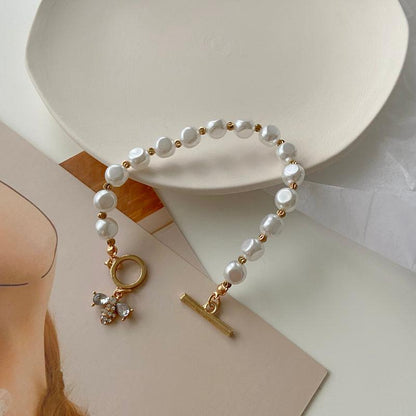 Natural Stone Pearl Pendant Bracelet For Woman - Hipster Collections