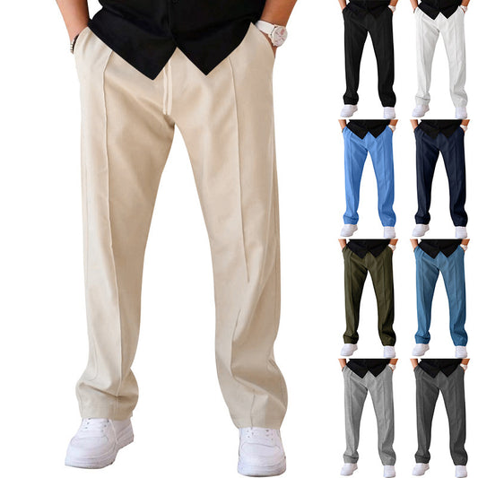 Men's Trousers Sports Casual Loose Straight Pants With Drawstring Design Clothing - Hipster Collections