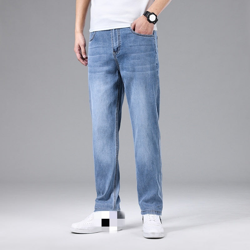 Men's Thin Loose Straight Ice Silk Jeans