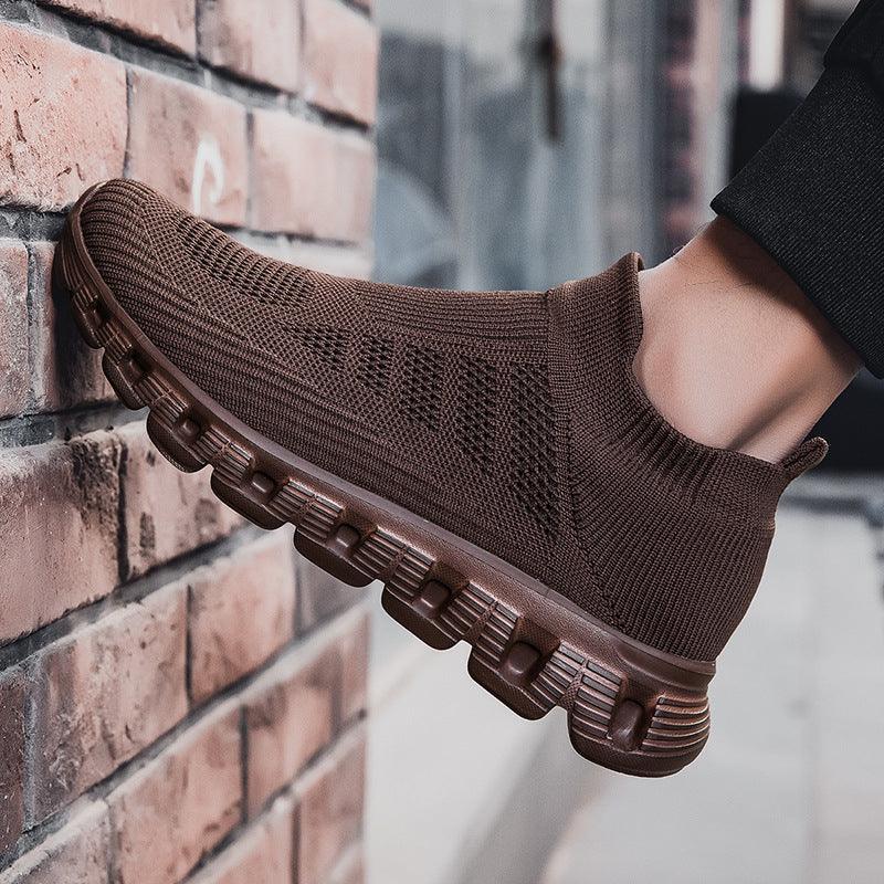 Casual Solid Color Flying Woven Sports Shoes Men Lightweight Breathable Mesh Shoes Summer Sneakers - Hipster Collections