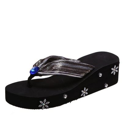 Women Slippers With Rhinestones - Hipster Collections