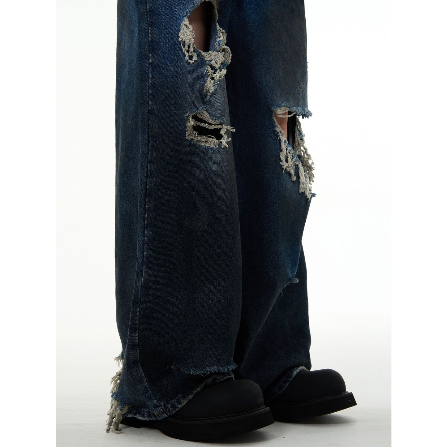 American Retro Make Old Ripped Design Mopping Jeans