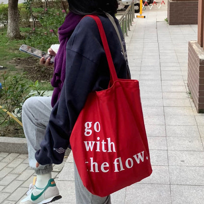 Japanese Style Red Textured Canvas Shoulder Bag - Hipster Collections