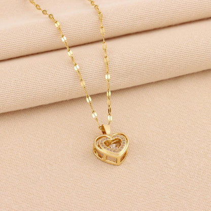 Double-layer Smart Love Pendant Titanium Steel Necklace - Hipster Collections