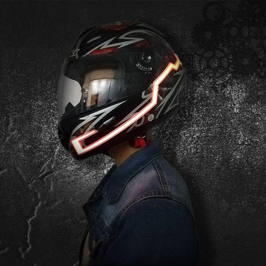 Motorcycle Helmet EL Cold Light Helmet Light Strip Night Signal Luminous Modified Strip Helmet Sticker - Hipster Collections