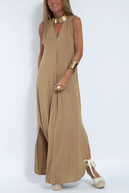 V-neck Sleeveless Dress with Long Cardigan Jacket Suit - Hipster Collections